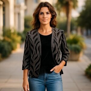 RM Richards Velvet Sequin Blazer 16P | Formal Party Jacket